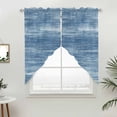 thumbnail image 3 of Light Blue Swag Valances for Windows 2 Pack Modern Abstract Gradient Blue Lines Texture Swag Kitchen Curtains 45 Inches Long Rod Pocket Short Window Treatment for Kitchen Bathroom 36"x45", 3 of 9