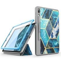 i-Blason Cosmo Case for Samsung Galaxy Tab S7 FE 12.4" 2021 Release Case, Full-Body Trifold with Built-in Screen Protector Protective Smart Cover with Auto Sleep/Wake & Pencil Holder (Ocean)
