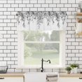 thumbnail image 4 of Curtain Valance for Windows Gray Eucalyptus Leaf Rod Pocket Valance Window Treatments 1 Panel Plant Leaves with Floral Short Curtains for Kitchen Windows Bathroom Bedroom 54 x 18 inch, 4 of 6