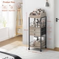 thumbnail image 5 of Olakee Floor Makeup Storage with Drawers, 360° Swivel Casters & Optional Foot Pads, Black, 5 of 7