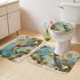 thumbnail image 2 of Ocean Turtle Bath Mat 3 Piece Bathroom Rug Set, Coastal Coral Illustration Retro Painting Non Slip Bath Rug Contour Mat and Toilet Lid Cover, Absorbent Shower Mats Soft Bath Rugs and Mats Sets, 2 of 8