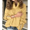 thumbnail image 6 of Women'S Oversized Chunky Pullover Sweaters Cowl Neck Long Sleeve Winter Slouchy Loose Knit Sweaters Yellow XXL, 6 of 8