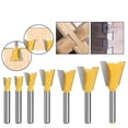 thumbnail image 6 of 6pcs Dovetail Joint Router Bit Set 1/4" 3/8" 1/2" 5/8" 3/4" 7/8" Cutting Dia Wood Milling Cutter Tool for Making Boxes Drawers Chests, 6 of 9