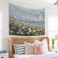 thumbnail image 4 of Coastal Wildflower Tapestry, Flower Field Landscape Tapestries Wall Blanket, Preppy Beach Floral Wall Hanging Decor for Teen Girl Women Home Living Room Bedroom, 4 of 5