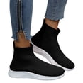 thumbnail image 3 of NOKIO Socks Sneakers for Women Comfortable Knit Ankle B𝗈𝗈𝑡𝑠 S𝗅ip On Walking Shoes Lightweight Tennis Running Shoes High Top Sneaker with Soft Sole for Summer and Autumn, 3 of 7