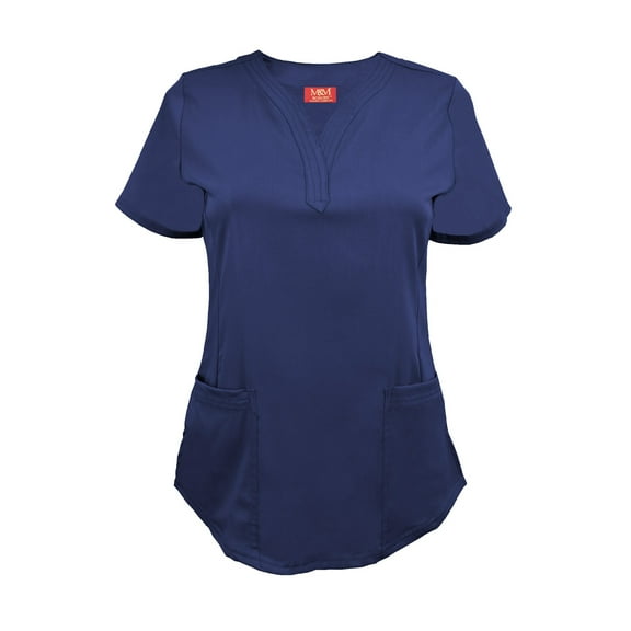 Super Soft Medical Scrub Top Premium Womans Junior Fit 3 Pocket Mock Wrap Top 8115