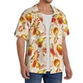 thumbnail image 2 of Gukieu Autumn With Birds Print Men's Short-sleeved Shirts, Button-down Pocket Shirts, T-shirts, Beach Vacation Travel Summer Clothing-3X-Large, 2 of 5