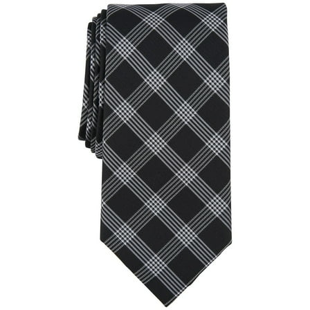 Michael Kors Mens Lombard Check Tie Black One Size Necktie