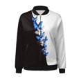 thumbnail image 2 of Chaqueta larga Gibobby informal ligera con cremallera Estampado floral Cuello levantado L, 2 of 5