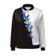 thumbnail image 2 of Gibobby chaquetas largas Chaquetas diarias informales para mujer, chaqueta informal ligera con cremallera, abrigo con estampado Floral, cuello levantado, prendas de vestir deportivas(Blanco, S), 2 of 5