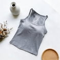 thumbnail image 6 of YMNXA Women's Tank Top Sleeveless Spaghetti Strap Square Neck Solid Color Built In Bra Comfortable Breathable Basic Camisoles For Daily Wear,Grey,One Size, 6 of 6