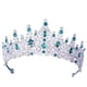 thumbnail image 5 of Tocados de princesa, Tiara de diamantes de imitación, joyería para el cabello, diadema de flores para niñas, corona nupcial para actuaciones, bodas, Verde Salvador Tocado, 5 of 10
