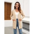 thumbnail image 4 of Women'S Casual Solid Color Long Placket Sweater Soft Knit Oversized Cardigan for Women Jacket Cream White S, 4 of 9