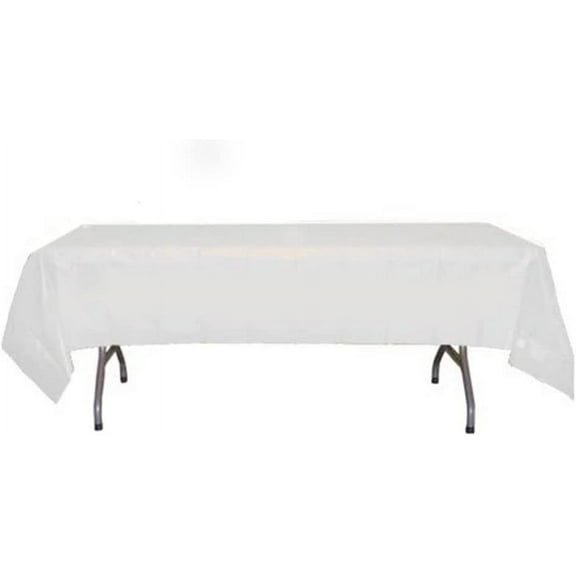 LAMINET Premium Disposable Tablecovers - SET OF 6 - WHITE - 54" x 108"