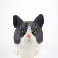 thumbnail image 1 of Máscara de gato animal de Halloween, máscara de cabeza completa linda para adultos, novedad de látex, 1 of 3