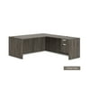 GOF 2 Person Workstation Cubicle (5’D x 13’W x 5’H-W) / Office Partition, Room Divider (L-Shape Desk Only, Artisan Grey)