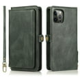 thumbnail image 7 of ELEHOLD for iPhone 14 Pro 6.1 inch Luxury Heavy Duty Wallet Case with Card Slots Dual-Use Detachable Phone Case Magnetic Function Lanyard Shockproof Wallet Case,Darkgreen, 7 of 7