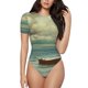 thumbnail image 1 of Balery Serene Coastal Blue Sky Body de cuello redondo de manga corta para mujer Tops de manga corta Tops básicos-X-Large, 1 of 7