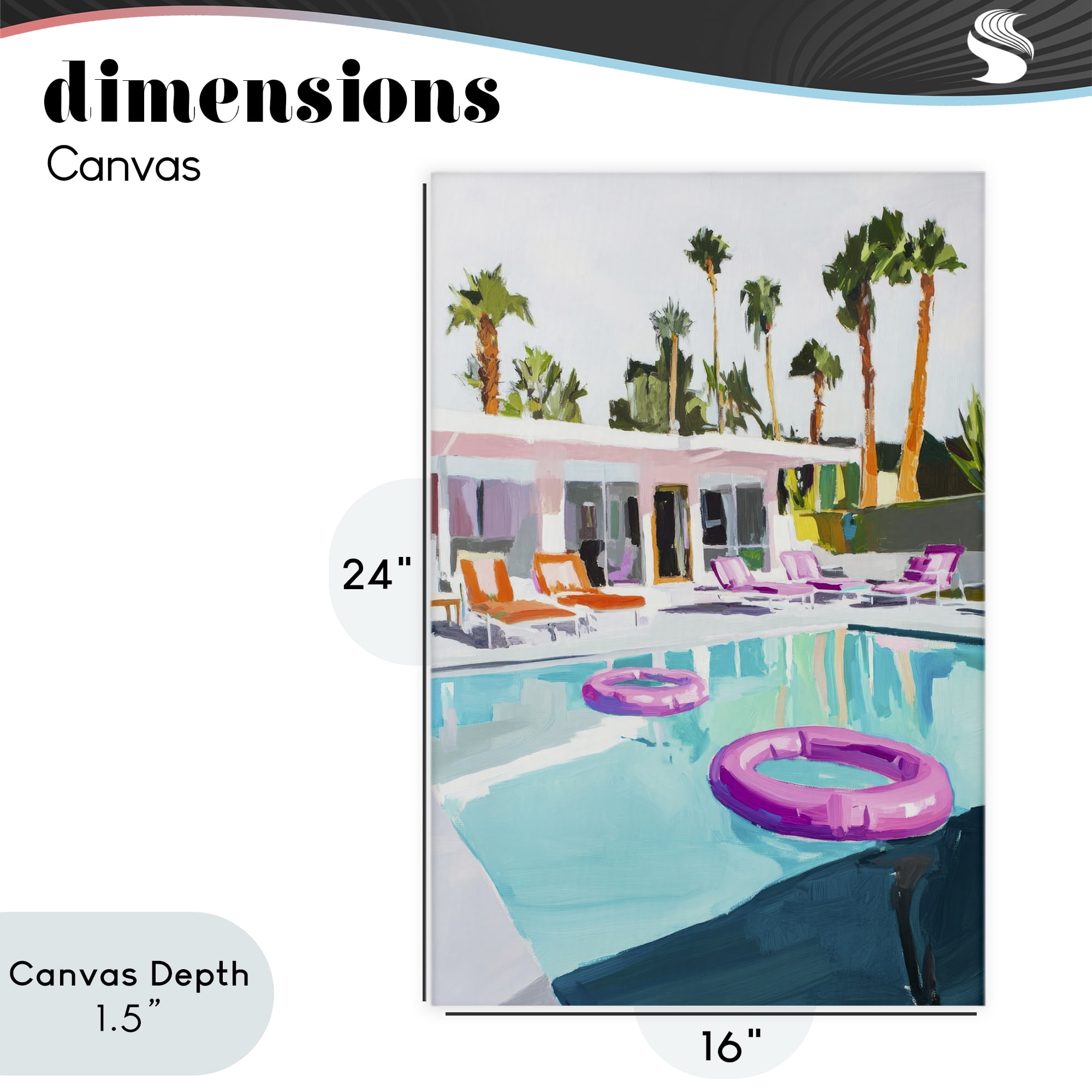 Stupell Industries Palm Springs Poolside Impression Canvas Wall Art, design by Sisi and Seb