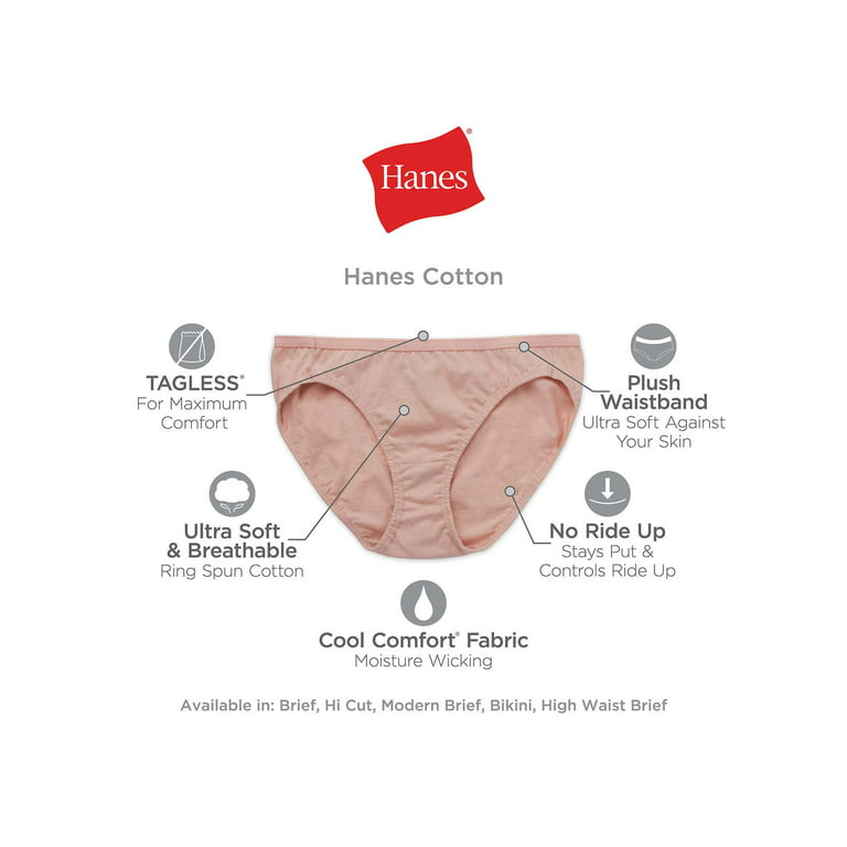 Hanes Womens Ultrasoft Cotton Tagless Hipster or Brief Underwear Panties 13  Pack