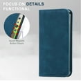 thumbnail image 2 of For iPhone 16 Wallet Case with [RFID Blocking] Credit Card Slot Stand Magnetic Closure Premium PU Leather Retro Classic Flip Kickstand Shockproof TPU Shell for iPhone 16,Blue, 2 of 9