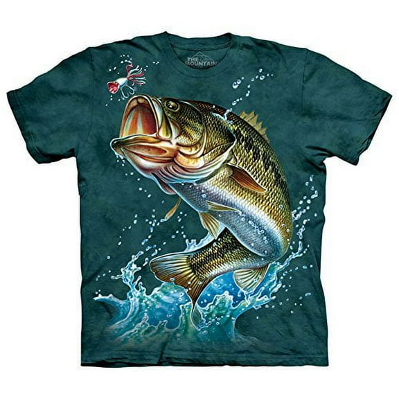 Green Cotton Bass Animal Design Novelty Parody Adult T-Shirt