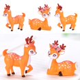 thumbnail image 5 of CPAN Sika Deer Giraffe Cartoon Animal Figurine Baking Cake Topper Moss Garden Decor, 5 of 6