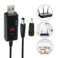 LIANXUE USB To 9V/12V Adapter Cable LED Display Power Boost Cable Step