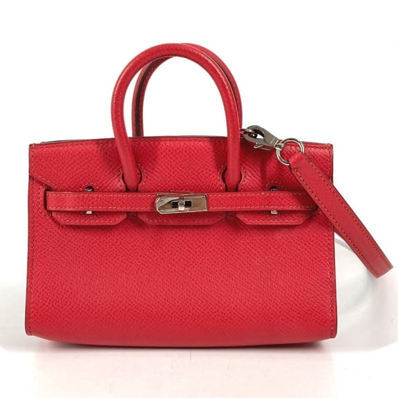 Pre-Owned HERMES Tiny Birkin bag, 2-way shoulder bag/handbag, leather, women's, red