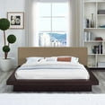 thumbnail image 1 of Modway Freja Queen Wood Polyester Fabric Platform Bed in Cappuccino/Latte, 1 of 8