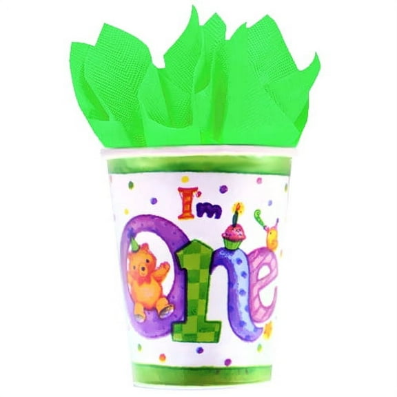 Various 'My 1st Birthday' Teddy Bear 9oz Paper Cups, 8ct