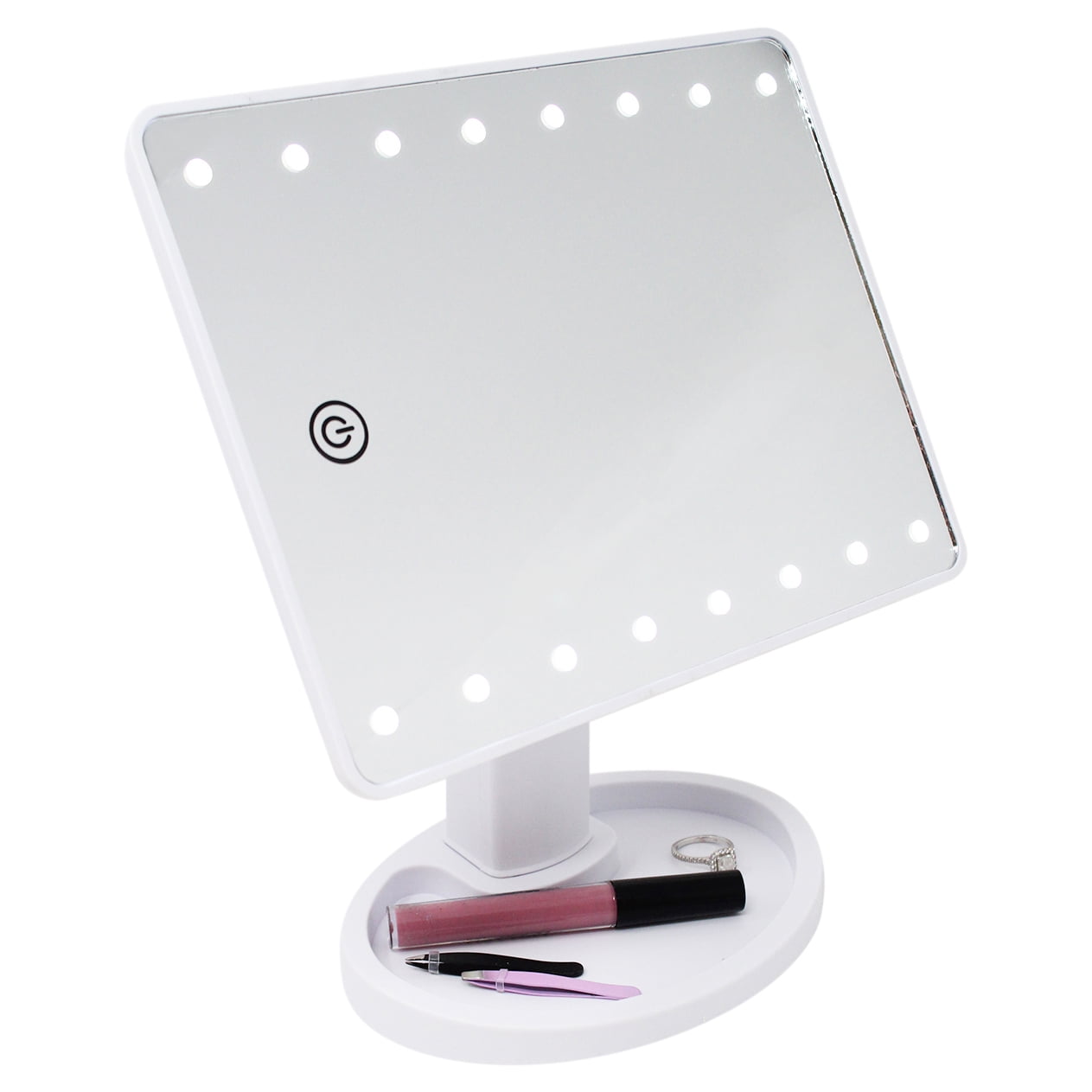 Love Ellie Amelia LED Vanity Makeup Mirror, Dimmable Lights, 180 Rotation,  Battery Powered, White