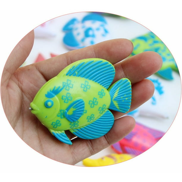 Estink Kids Funny Magnetic Fishing Toy Bath Toy 7pcs/Set Random Kids Funny Magnetic Fishing Rod Fish Models Catching Game Bath Toy Interactive Gift