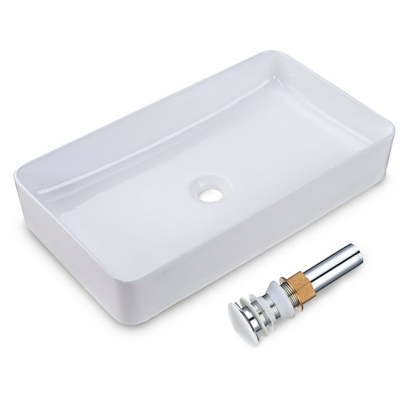 Aquaterior 23"x13" Rectangle Bathroom Vessel Sink w/Pop Up Drain Above Counter Ceramic Bathroom Sink Hotel Lavatory