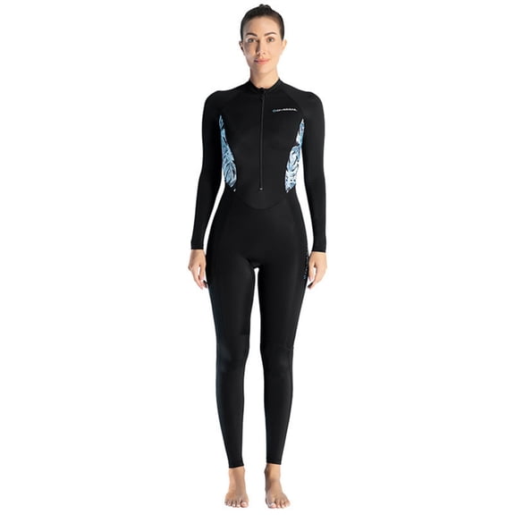 GKV Women’s Neoprene Front-Zip Long Sleeve Full Leg Wetsuit – Quick-Dry Sun Protection for Snorkeling & Surfing