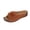 Brown, variant on Brown Womens Fashion One Band Wedge Slippers Flower Detail Trendy Beach Slides Pu Leather