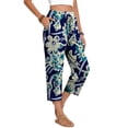 thumbnail image 5 of Fantaslook Womens Capri Pants Drawstring Casual Palazzo Trousers with Pockets Loose Floral Lounge Pants Pajama Bottoms, 5 of 9