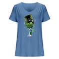 thumbnail image 3 of Njagoc3 Womens Casual U-Neck Short Sleeve T- Solid Summer Blouses, 3 of 6