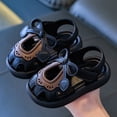 thumbnail image 2 of KPOPLK Toddlers and kids Water Shoes Beach Essentials Girls Open Toe Sandals Lightweight Breathable and Two Adjustable Straps Size 8.5,Black, 2 of 5
