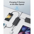 thumbnail image 3 of VRURC Portable Charger with Built in Cables, 10000mAh Slim USB C Power Bank,5 Output 2 Input LED Display External Battery Pack Phone Charger Compatible with iPhone,Samsung,Android-Black(1 Pack), 3 of 5