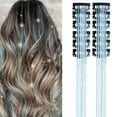 thumbnail image 1 of Jkkant 12-Pc Rainbow Glitter Hair Extensions, 20.5 Inch Clip In Kit for Christmas, Halloween & Party, 1 of 9
