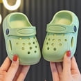 thumbnail image 5 of KPOPLK Toddler Clogs Boys Girls Ganden Shoes Little Kids Slip on Slides Sandals Children Summer Beach Pool Water Shower Slippers Size 5,Green, 5 of 5