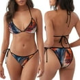 thumbnail image 3 of Naloa Sunset Ocean Watercolor Dolphin Print Women Halter Bikini Set ,Two Piece Triangle Swimsuit,Tie Bathing Suit,Sexy Triangle Two Piece Swimwear, 3 of 5