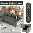 thumbnail image 5 of Harper & Bright Designs Sectional Sleeper Sofa with Pull Out Sofa Bed, U Shaped Sleeper Sectional Couch with Storage Chaise, Chenille Sectional Sofa with USB Ports for Living Room, Grey, 5 of 20