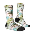 thumbnail image 2 of Goofa Watercolor Palm Tree Printed Men's Crew Socks, Soft Durable Breathable Moisture-Wicking with Odor Control Cotton socks, 2 of 9