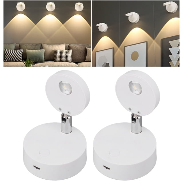 Projecteur LED, Mini Lumières Rechargeables Tête Réglable RGB Projecteur LED pour Armoires d'Art