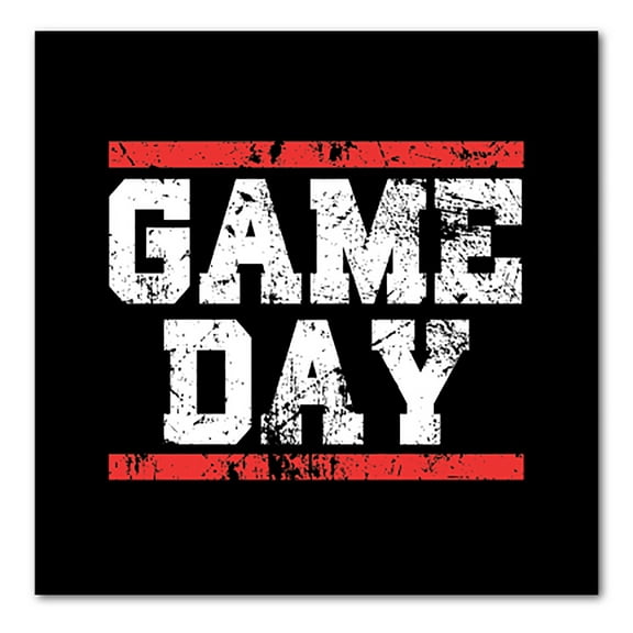 DistinctInk Custom Bumper Sticker - 3" x 3" Decorative Decal - Black Background - Game Day