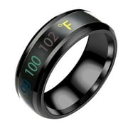 Angoily 1Pc Fashion Ring Jewelry Intelligent Temperature Display Couple Ring (No.13)
