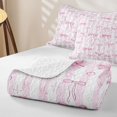 thumbnail image 4 of Erosebridal Pink Striped Bow Quilt Full for Girls, Stars Love Heart Full Bedspread Sets for Boys Girls Teens, 3pcs, 4 of 7