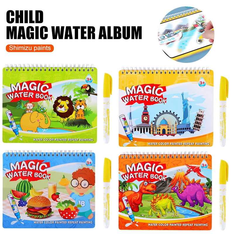 Vonter 1 Pack Water Coloring Book For Kids Toddlers With 1 Water Pens Educational Toys Drawing Painting Books Reusable Game For Girl Boy For 3 5 Year Old Dinosaur Walmart Com Walmart Com